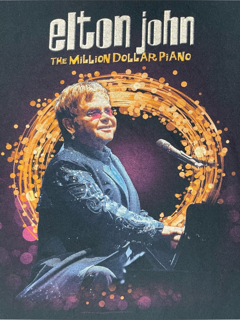 Elton John 'The Million Dollar Piano' Black Graphic T-Shirt